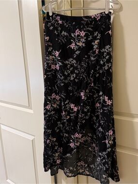 Express Black Floral Skirt